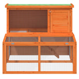 Vidaxxl clapier à lapin 102x90x84,5 cm bois de pin massif marron