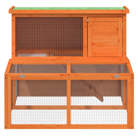 Vidaxxl clapier à lapin 102x90x84,5 cm bois de pin massif marron