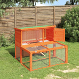 Vidaxxl clapier à lapin 102x90x84,5 cm bois de pin massif marron