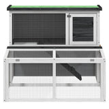 Vidaxxl clapier à lapin 102x90x84,5 cm bois de pin massif gris