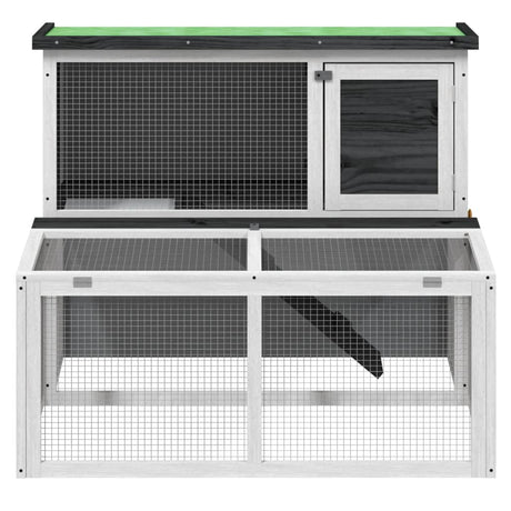 Vidaxxl clapier à lapin 102x90x84,5 cm bois de pin massif gris