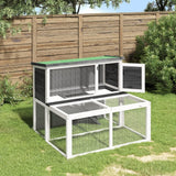 Vidaxxl clapier à lapin 102x90x84,5 cm bois de pin massif gris