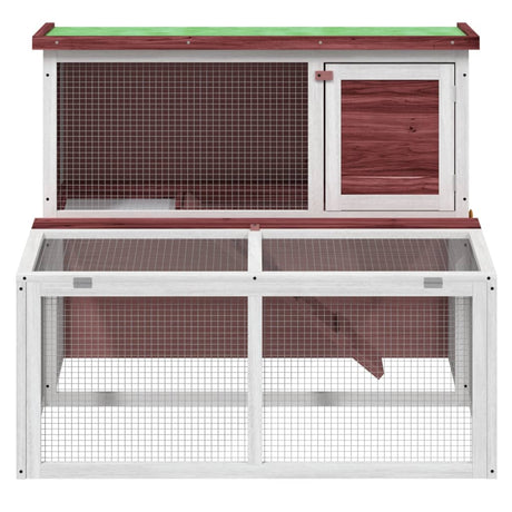 Clapier à lapin Vidaxx 102x90x84,5 cm en bois de pin massif couleur moka