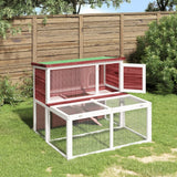 Clapier à lapin Vidaxx 102x90x84,5 cm en bois de pin massif couleur moka