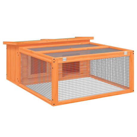 Vidaxxl clapier à lapin 117,5x97x47,5 cm bois de pin massif marron