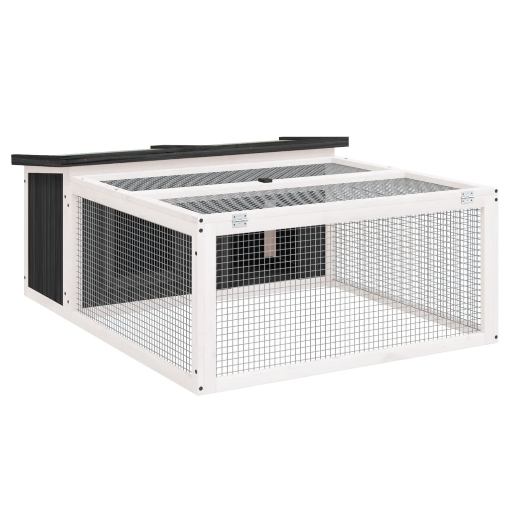 Vidaxxl clapier à lapin 117,5x97x47,5 cm bois de pin massif gris