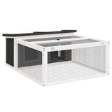 Vidaxxl clapier à lapin 117,5x97x47,5 cm bois de pin massif gris