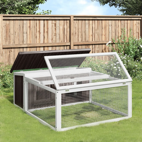 Vidaxxl clapier à lapin 117,5x97x47,5 cm bois de pin massif gris