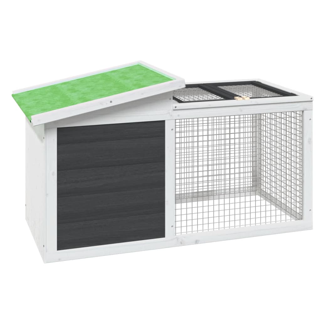 Vidaxl Rabbit Hutch 100.5x54x55 cm Gris de pin solide