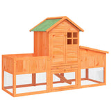 Vidaxx clapier à lapin 170x63x113 cm bois de pin massif marron