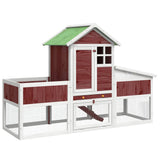 Clapier à lapin VidaXL 170x63x113 cm en bois de pin massif couleur moka