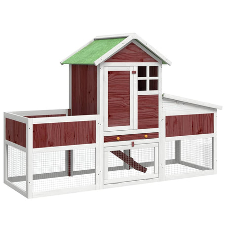 Clapier à lapin VidaXL 170x63x113 cm en bois de pin massif couleur moka