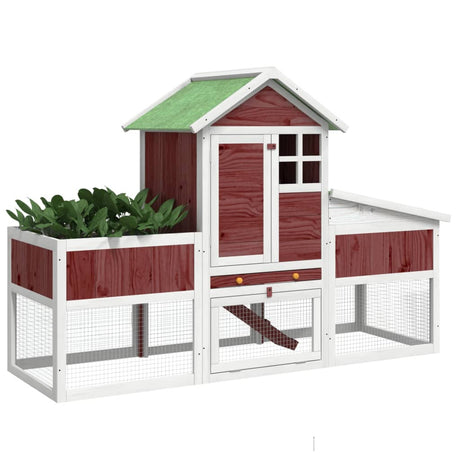 Clapier à lapin VidaXL 170x63x113 cm en bois de pin massif couleur moka