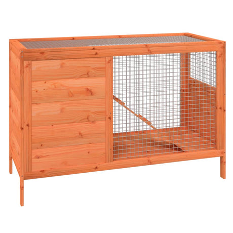 Vidaxxl clapier à lapin 103x44x69,5 cm bois de pin massif marron