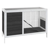 Vidaxxl clapier à lapin 103x44x69,5 cm bois de pin massif gris