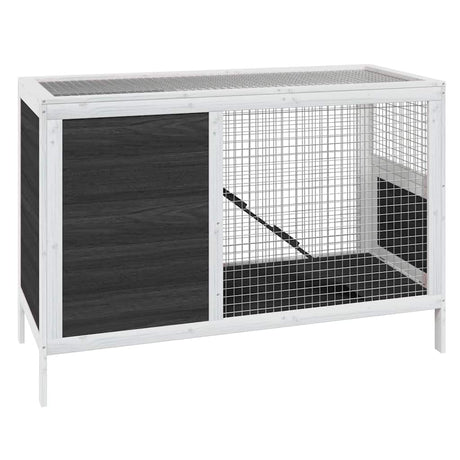 Vidaxxl clapier à lapin 103x44x69,5 cm bois de pin massif gris
