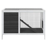 Vidaxxl clapier à lapin 103x44x69,5 cm bois de pin massif gris