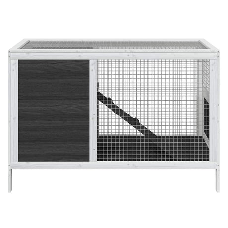 Vidaxxl clapier à lapin 103x44x69,5 cm bois de pin massif gris