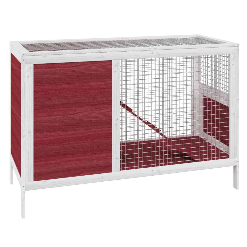 Vidaxxl clapier à lapin 103x44x69,5 cm en bois de pin massif couleur moka