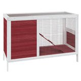 Vidaxxl clapier à lapin 103x44x69,5 cm en bois de pin massif couleur moka