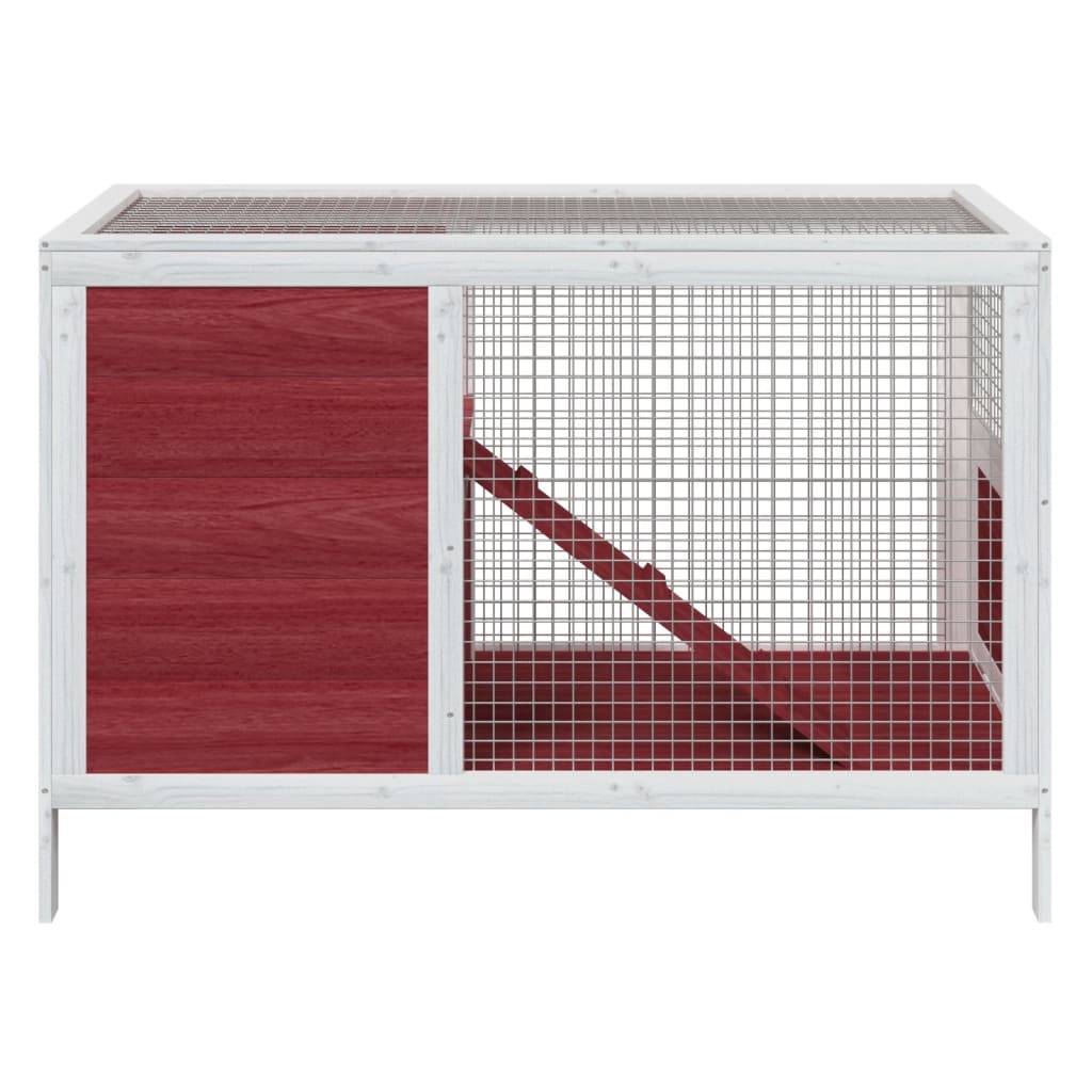 Vidaxxl clapier à lapin 103x44x69,5 cm en bois de pin massif couleur moka