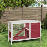 Vidaxxl clapier à lapin 103x44x69,5 cm en bois de pin massif couleur moka