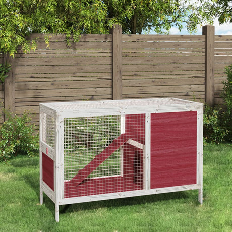 Vidaxxl clapier à lapin 103x44x69,5 cm en bois de pin massif couleur moka