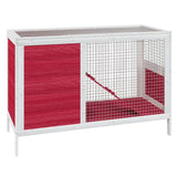 Vidaxx clapier à lapin 103x44x69,5 cm bois de pin massif rouge