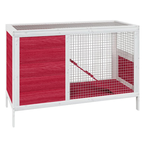 Vidaxx clapier à lapin 103x44x69,5 cm bois de pin massif rouge