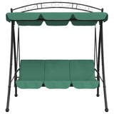 Banc de swing vidaxl avec auvent 198 cm tissu et vert acier