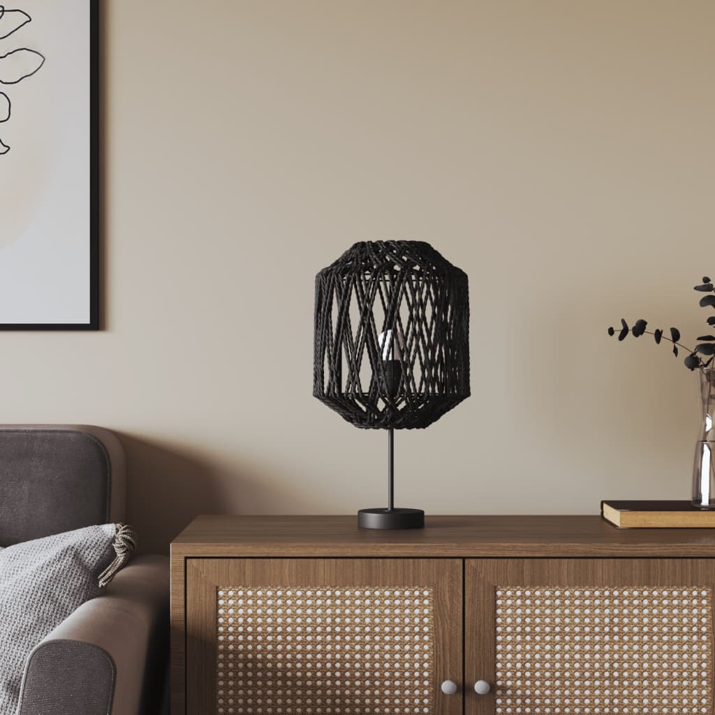 Vidaxxl abat-jour ø23x28 cm fer et papier noir