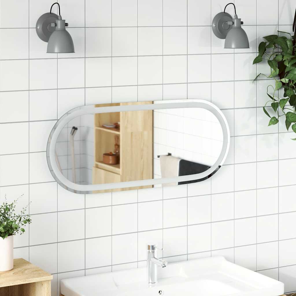 VidaXL Miroir de salle de bain LED ovale 90x40 cm