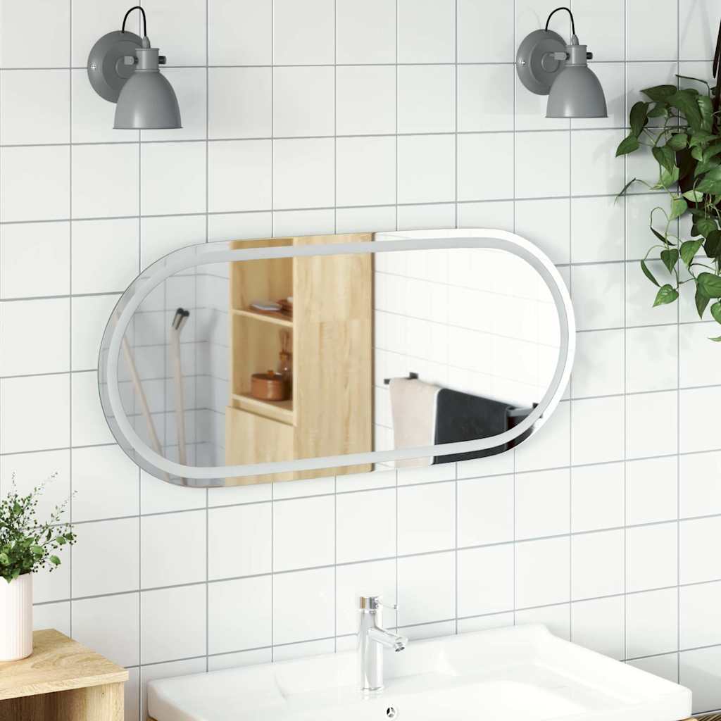 VidaXL Miroir de salle de bain LED ovale 100x45 cm