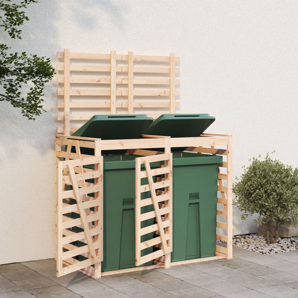 Vidaxl Container Storage Double Solid Pine