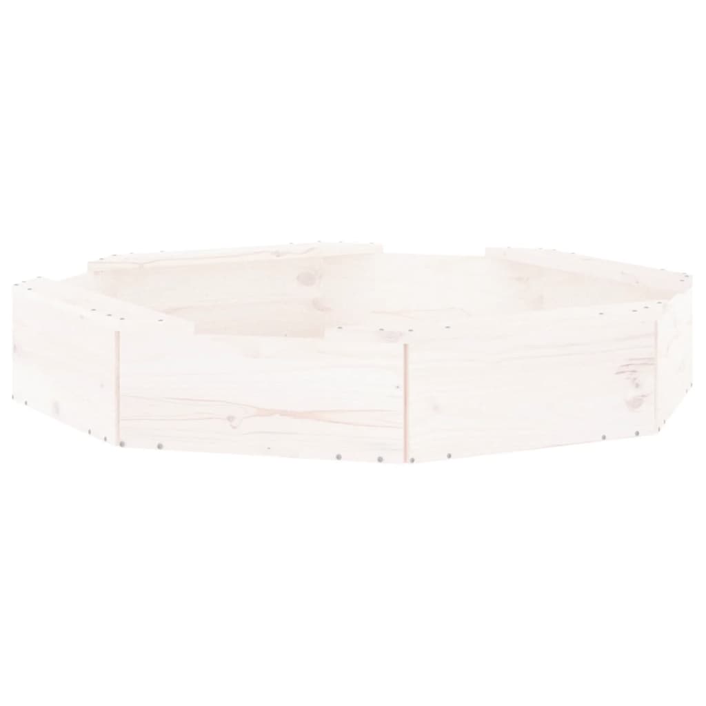 VidaXL bac à sable avec bancs octogonaux en bois de pin massif blanc