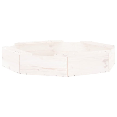 VidaXL bac à sable avec bancs octogonaux en bois de pin massif blanc