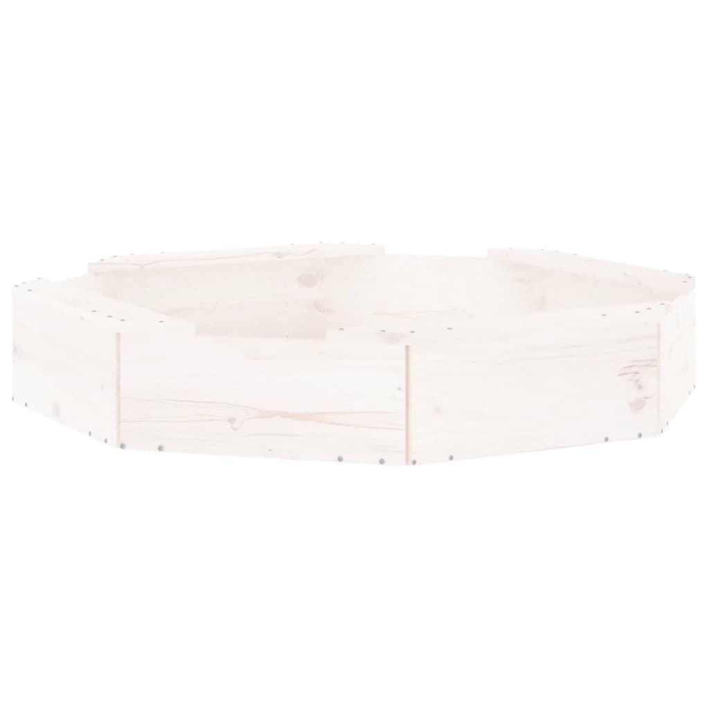 Vidaxl Sandbox con panchine Pine ottagonale Solido bianco