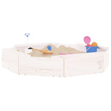 Vidaxl Sandbox con panchine Pine ottagonale Solido bianco