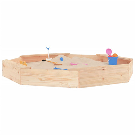 Bac à sable VidaXL avec bancs octogonaux en bois de pin massif