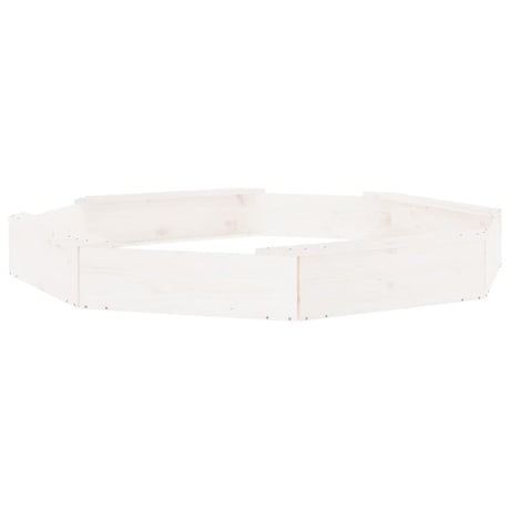 VidaXL bac à sable avec bancs octogonaux en bois de pin massif blanc