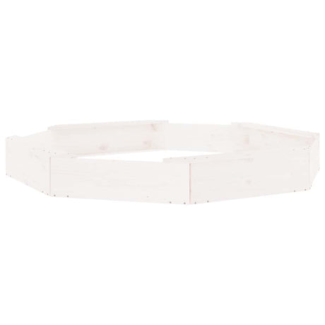 VidaXL bac à sable avec bancs octogonaux en bois de pin massif blanc