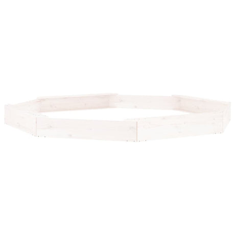 VidaXL bac à sable avec bancs octogonaux en bois de pin massif blanc