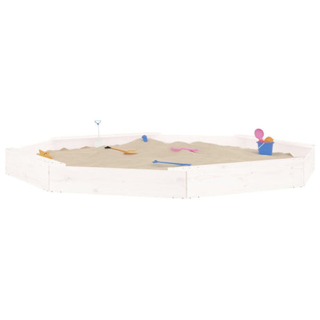 VidaXL bac à sable avec bancs octogonaux en bois de pin massif blanc