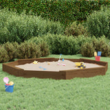 Vidaxl sandbox with benches octagonal solid pine honey brown