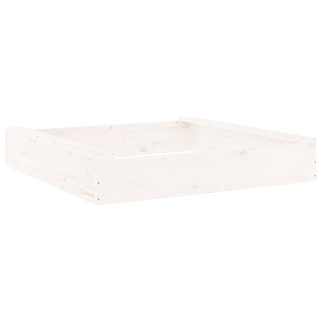 VidaXL bac à sable avec bancs carré en bois de pin massif blanc