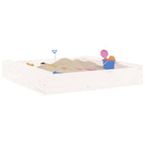 VidaXL bac à sable avec bancs carré en bois de pin massif blanc