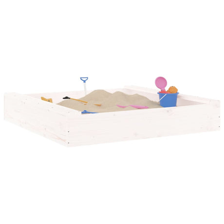 VidaXL bac à sable avec bancs carré en bois de pin massif blanc