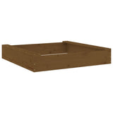 VidaXL bac à sable avec bancs carré en bois de pin massif marron miel