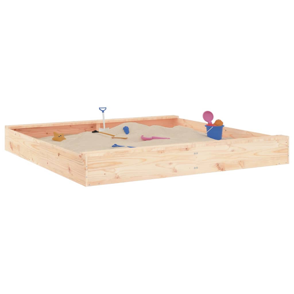 Bac à sable VidaXL avec bancs carrés en bois de pin massif