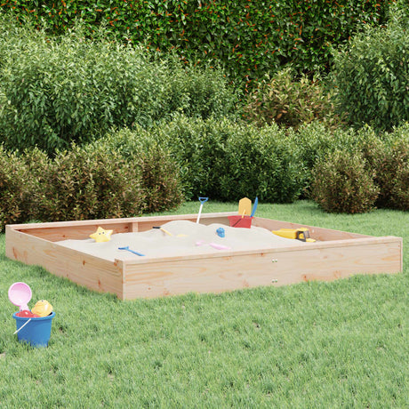 Bac à sable VidaXL avec bancs carrés en bois de pin massif